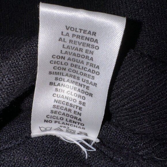 Vintage Unbranded Virgin Wool Sweater Black Mock Neck With Back Zip Closure - Picture 12 of 13